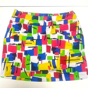 IBKUL Colorful Abstract UPF 50+ Performance Skort Women's Medium